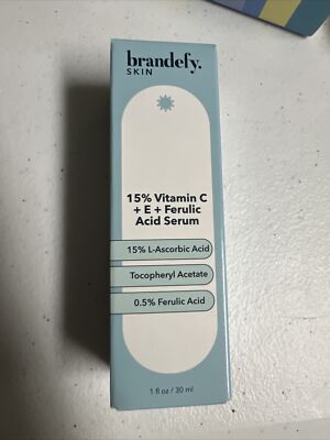 Brandefy Vitamin C E Ferulic Acid Serum Skin Face Anti Aging Wrinkles Dark Spots