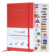 A5 Productivity Organiser Weekly-Monthly, Year Planner, Pen Loop, Pocket Undated