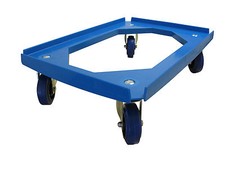 Scooter de transporte 600x400 mm azul - 4 ruedas elásticas ø100 Blue Wheels scooter de caja