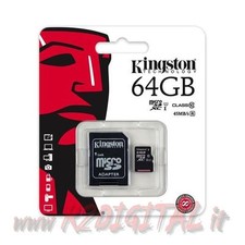 KINGSTON MICRO SD 64GB CLASS 10 TRANSFLASH MEMORY CARD CELLULAR FLASH