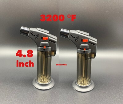 2 Pack jet flame Torch Lighter Gun Windproof butane Refillable 4.8inch 3200 °F