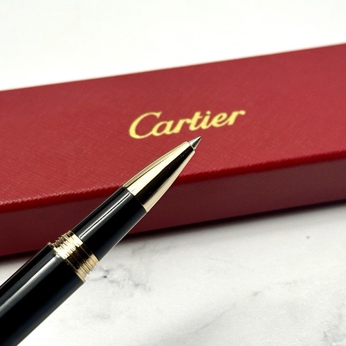 Cartier Black Gold Composite Executive Rollerball Pen Rare AD VIP Gift - 第 8/11 張圖片
