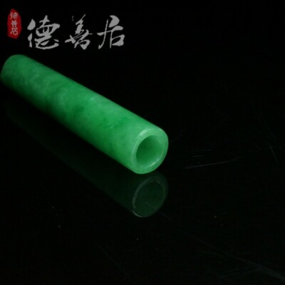 Old Chinese Rare Collect Antique Jade Hat Pendant Feather Tube