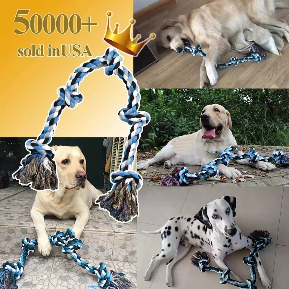 Dog Rope Toys Large XXL Rope Toys for Large Dogs Teeth Cleaning Tug of War K - Image 2 of 4