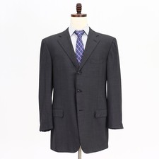 Ermenegildo Zegna 44L Gray Sport Coat Blazer Jacket Solid 3B Wool