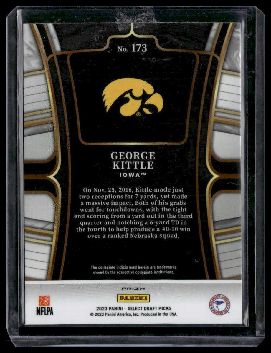 2023 Panini Select Draft Picks #173 George Kittle Gold Lazer Prizm