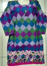 Pakistani Indian Kameez Stitched Size M /Kurti/Top/Tunic/Shirt Purple 1Pice 