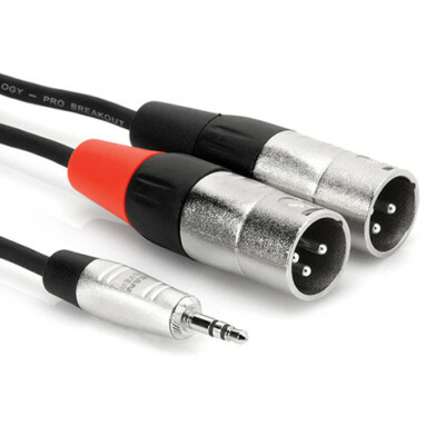 Hosa - HMX-003Y - 3.5mm TRS Stereo to Dual 3-Pin XLR Male - 3ft /1m