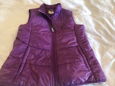 Lands End kids, girls medium 10-12 purple zip Puffy vest, 3 pockets,