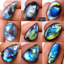 9 Pcs 146 Cts Natural Labradorite Cabochon Gemstone Lot 28X12-22X16mm R-11814