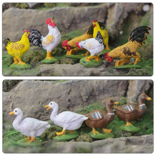 30 pièces modèle de train peint à l'échelle O poulet canard oie PVC échelle 1:43 animaux de ferme - Photo 1 sur 8