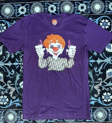 Payonazo Exotics Clown Graphic Purple Short Sleeve Crew Neck T-Shirt Size M