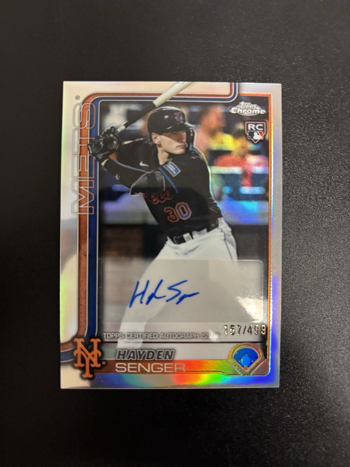 Hayden Senger RC AUTO /499 - 2025 Topps Chrome #AC-HS Refractor