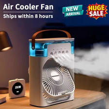 Portable 3 in 1 Fan Air Conditioner Household Small Air Cooler Night Lights UK