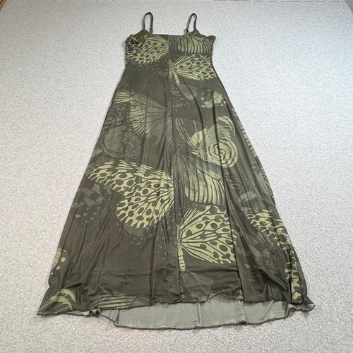 Thorn & Fable Dress Womens Small Green Butterfly Maxi Tank Lined Y2K Boho Fairy - Picture 2 of 8