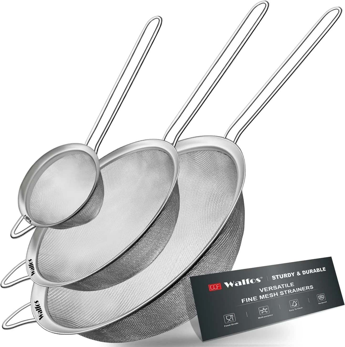 3pcs Fine Mesh Strainer,Stainless Steel Wire Strainers for Kitchen, Multipurpose
Opens in a new wind
