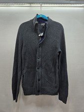 Express Mens Gray Ribbed Cardigan Sweater Sz S New Full Zip