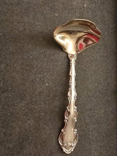 GORHAM STRASBOURG STERLING SILVER Gravy Ladle Plain Bowl 3 Lobe No Monogram