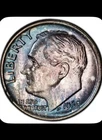 MS65FB 1962 10C Roosevelt Silver Dime, PCGS Trueview- FB Beautifully Blue Toned