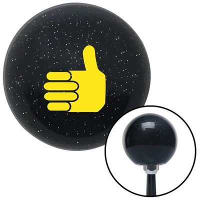 Yellow Thumbs Up Black Metal Flake Shift Knob w/ M16x1.5 Insert Shifter Auto