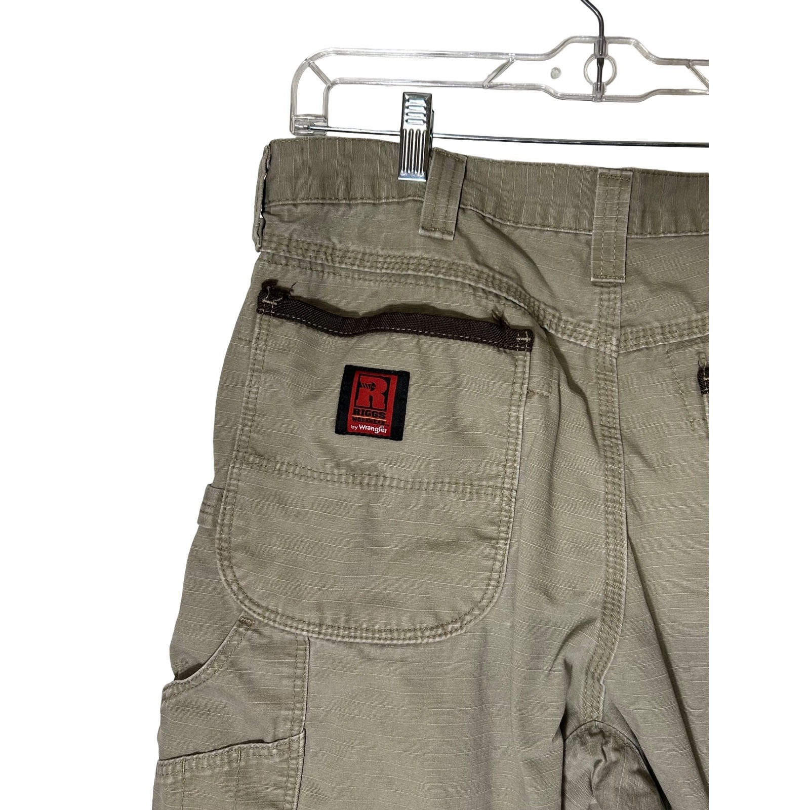 Wrangler Riggs Workwear Mens 34 Khaki Ripstop Carpenter Shorts 3W320DK Utility thumbnail 4