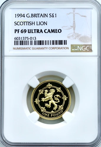 1994 £1 Scottish Lion One Pound Proof NGC PR69 Great Britain