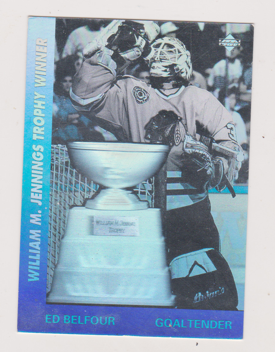 1991 Upper Deck Ed Belfour HOLOGRAM fewest goals AWARD WINNER #AW2 - NHL-NM-MT