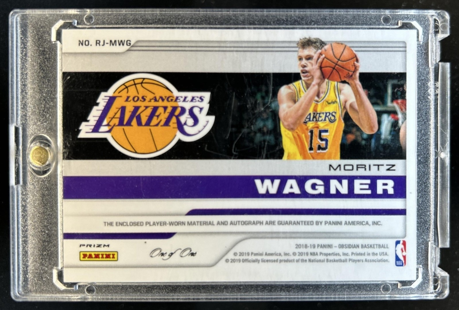 2018-19 Obsidian Moritz Wagner Rookie Jersey Auto Tag Patch White Mojo RC #1/1 view 2