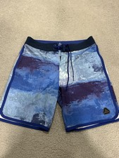 Prana Board Shorts Mens Size 32 Blue High Seas UPF 50 Stretch 8  Inseam