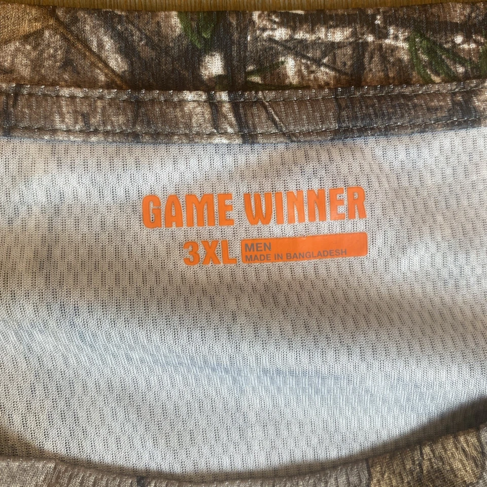 Game Winner Men’s Performance  T Shirt Realtree Camo Camouflage 3XL Hunting - Image 3 of 4
