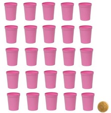 Reusable Plastic Party Cups, Pack of 25, Blank 16 oz Stadium Cups Many Colors 