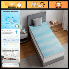 3" Cooling Gel Memory Foam Mattress Topper Twin - Pressure Relief, CertiPUR, RV,