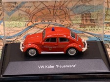 Schuco Model Car 1:87 H0 VW Beetle Fire Brigade