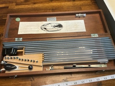 Vintage Unitech 1000-12L Lettering Equipment Set In Wood Box Drafting