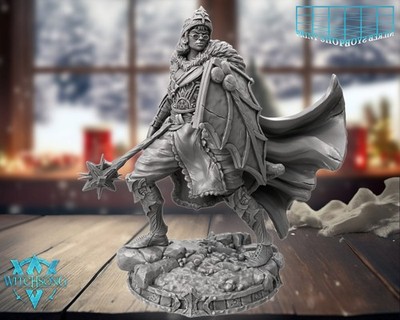 Weihnachtsfrau Kämpfer Miniatur Xmas Heldin Figur RPGs wie D&D 5e Pathfinder DSA
