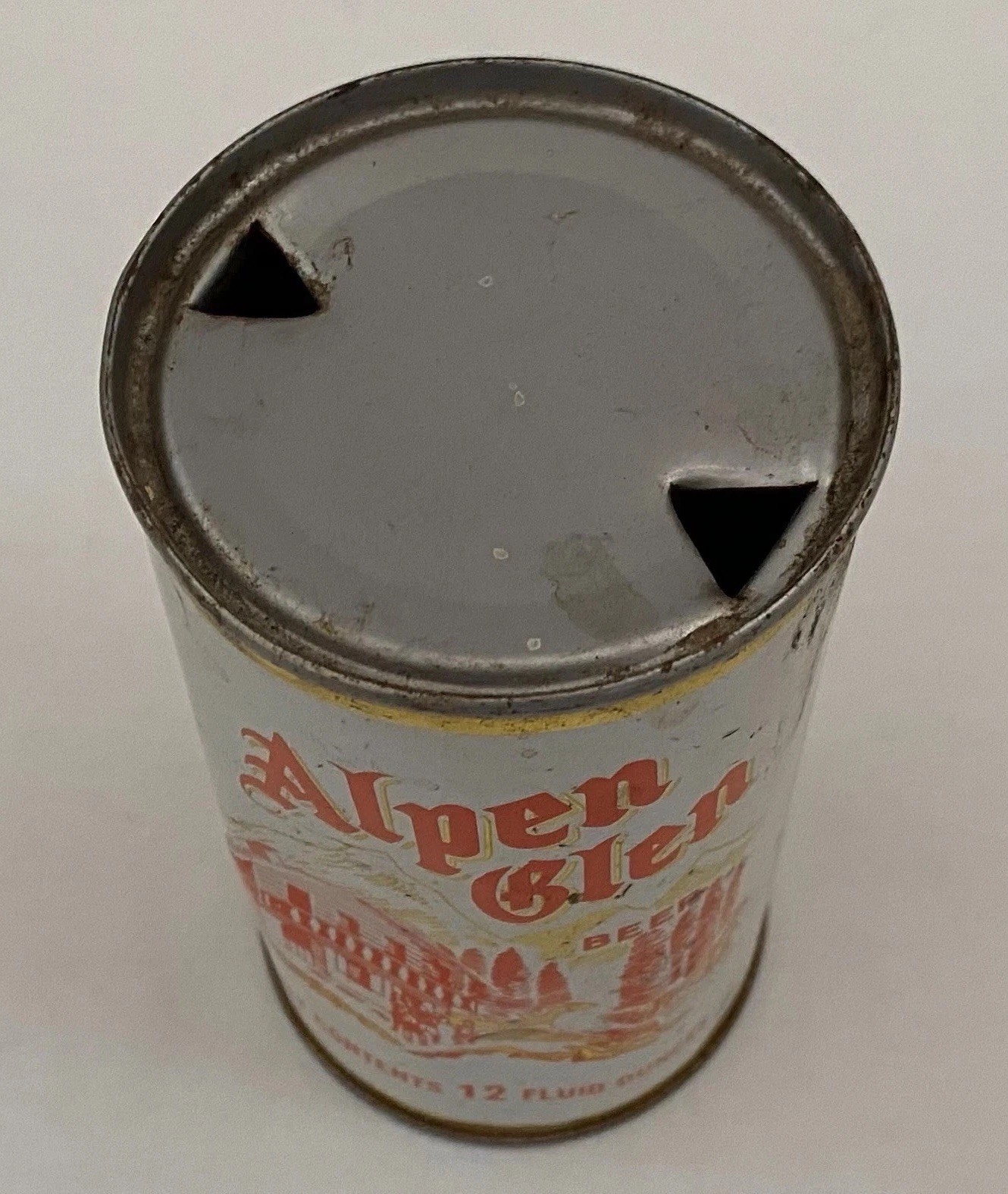 VINTAGE 1970 ALPEN GLEN Flat Top Beer Can - Burgermeister Brewing, San Francisco