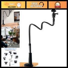 30" Flexible Gooseneck Webcam Stand with Clamp, Thick Base for Logitech  GoPro