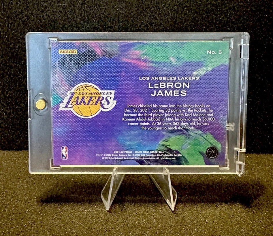 LeBron James 2021-22 Panini Court Kings Artistry In Motion #5 - Image 4 of 4