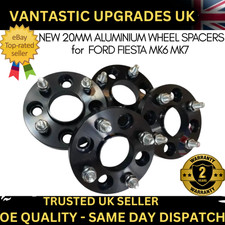 FOR FORD FIESTA MK6 MK7 4x NEW 20MM BLACK ALUMINIUM WHEEL SPACER SET HUBCENTRIC