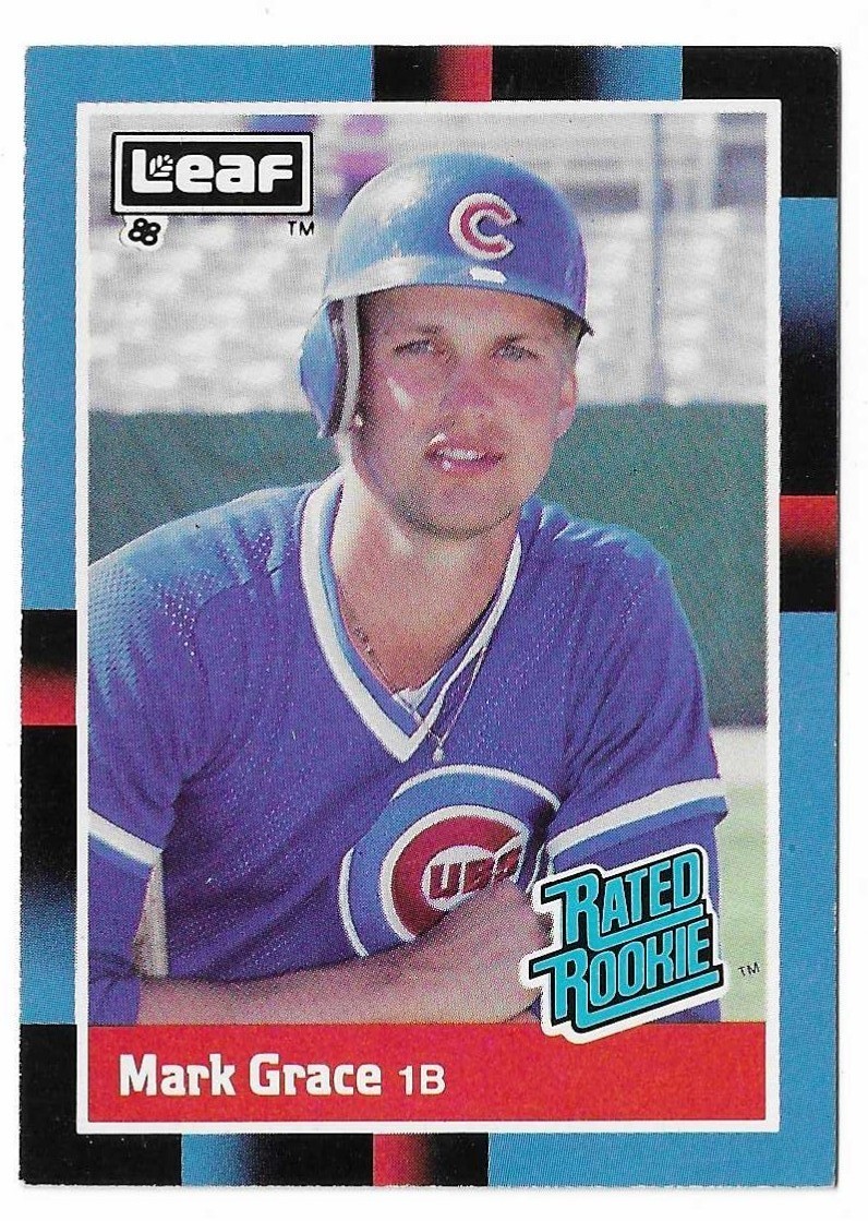 1988 Leaf Baseball Mark Grace Rated Rookie Card #40 Chicago Cubs RC