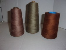 SEWING/SERGER THREAD 3 CONES SHADES OF BROWN 15,000 YARDS