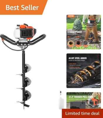 #ad 1250W Gas Powered Post Hole Digger with 8quot; Auger for Efficient Excavation $233.99