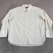 Turnbull Asser Bespoke Men Dress Shirt Ivory Men 20.5" Neckline French Cuff