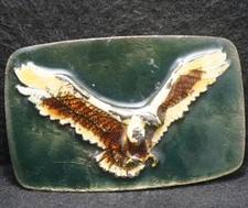 XC19101 COOL VINTAGE 1970s EAGLE FLYING BIRD ANIMAL ARTWORK MENS BELT BUCKLE