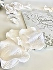 White handcrafted Orchid Flower (one piece) for Wedding invitation, (3.5 x 4 in) — photo 1
