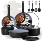 Black and Gray Cookware Set - Non Toxic, Induction Ready
