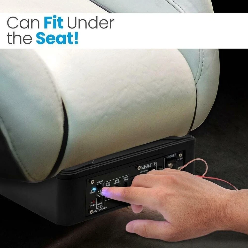 Pyle 8" 600W Low-Profile Active Single Voice Coil Car Audio Subwoofer System - Image 4 of 4