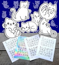 150 stickers diff materials Cute Cartoon Illustrations of Adorable Cats