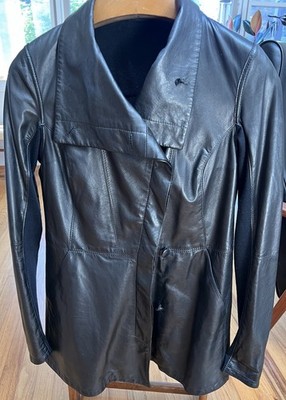 PRISTINE Gimo's Italy Black Lambskin Asymmetric Jacket IT 42 S Rick Owens Style