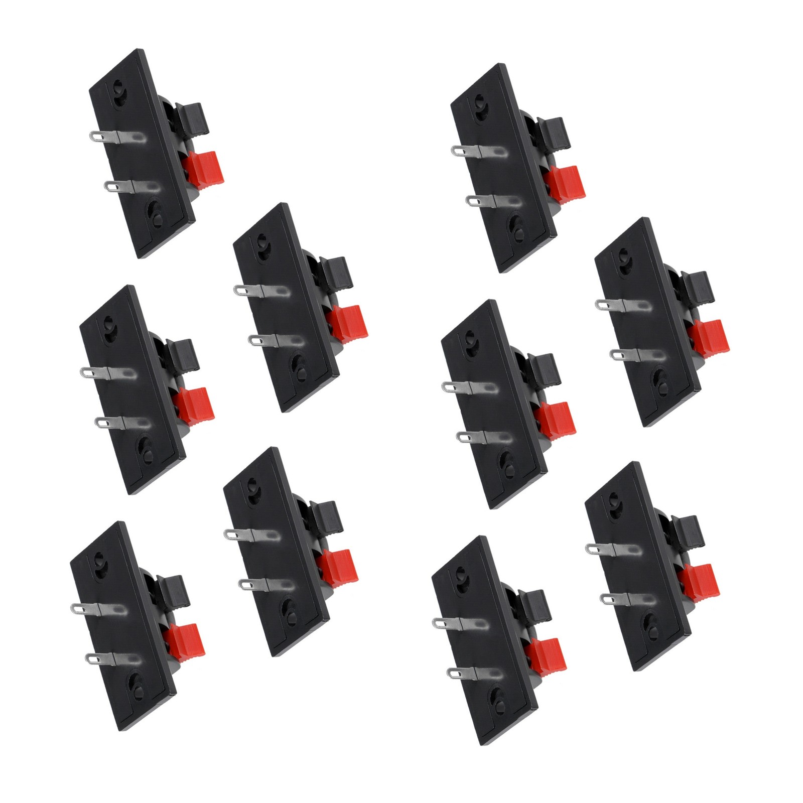 10 Pcs 2 Way Push Release Connector Plate Stereo Speaker Terminal Strip Block